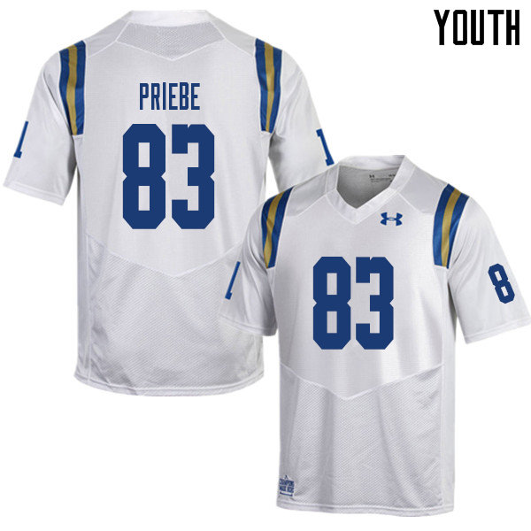 Youth #83 David Priebe UCLA Bruins College Football Jerseys Sale-White - Click Image to Close